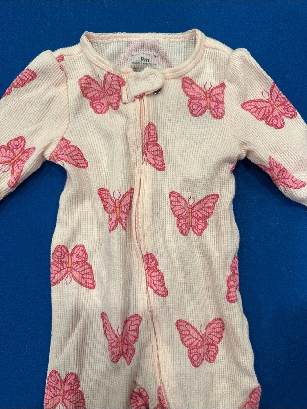 Carter's Pink Butterfly Thermal Footed One-Piece